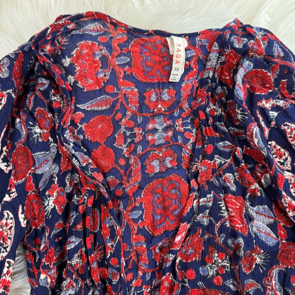 RAGA Floral Long Sleeve Boho Wrap Top - Picture 6 of 6